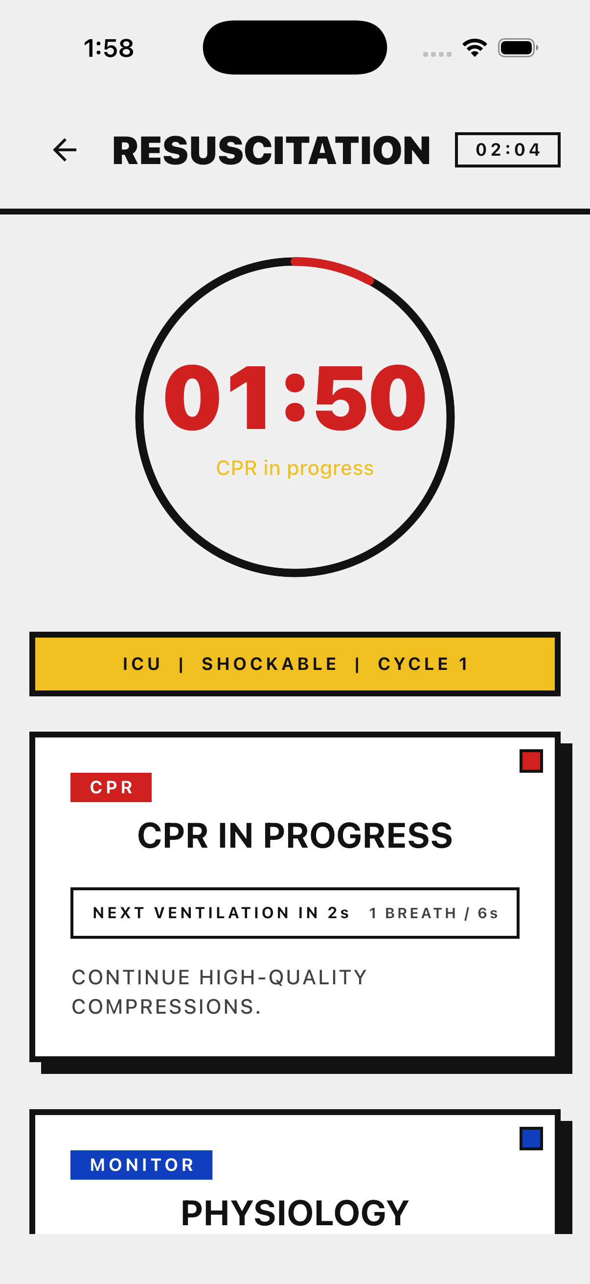 ACLS Code Blue app screen 3
